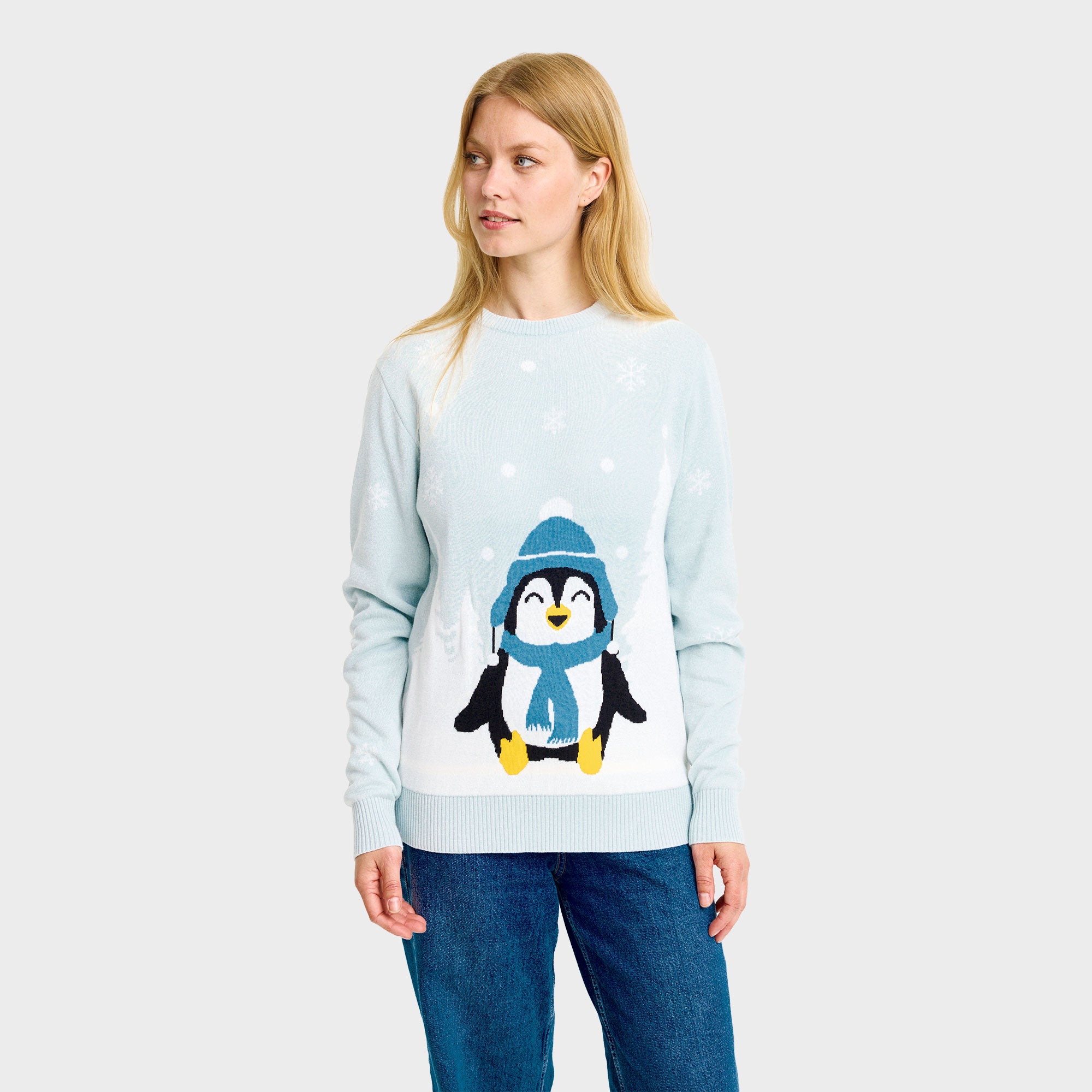 Den søde pingvin julesweater - Dame.